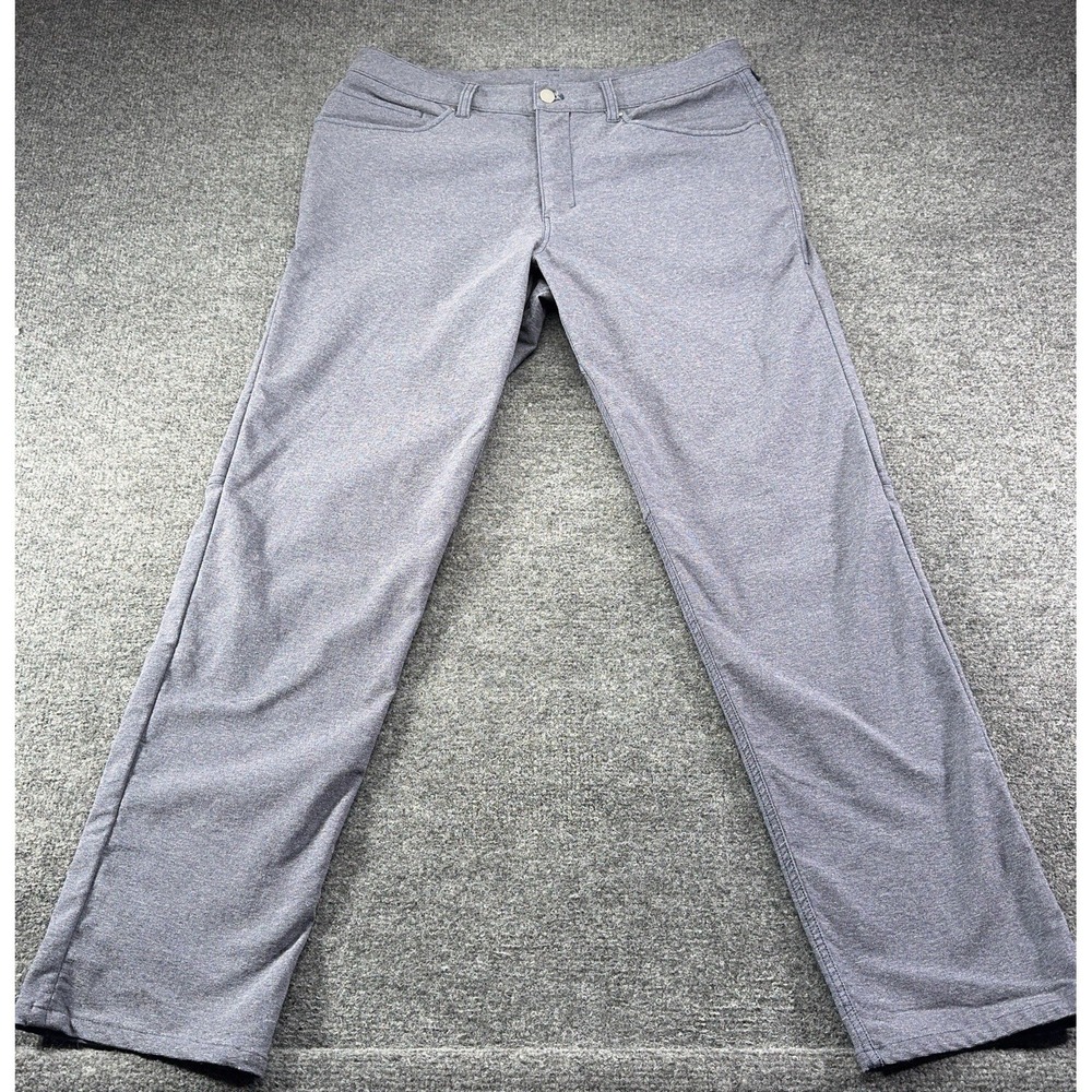 Lululemon ABC Pant Classic Tech Canvas Pants Heathered Navy Men's 34 LM5982S EUC
